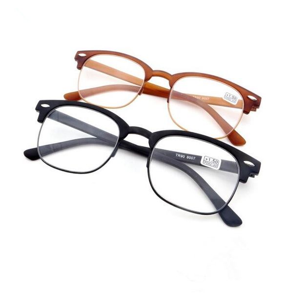 Moda Marka Tasarım TR90 Retro Çerçeveler Reçine Lens Okuma Gözlükleri Erkek Kadın Retro Tarzı Optik Gözlük Unisex Gözlük 20 adet/grup satmak
