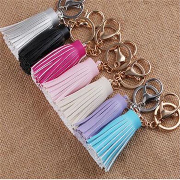 

fashion diy tassel keychain key rings for clutch and handbag women key chain charms bag pendant car keyring holder retro jewelry, Slivery;golden
