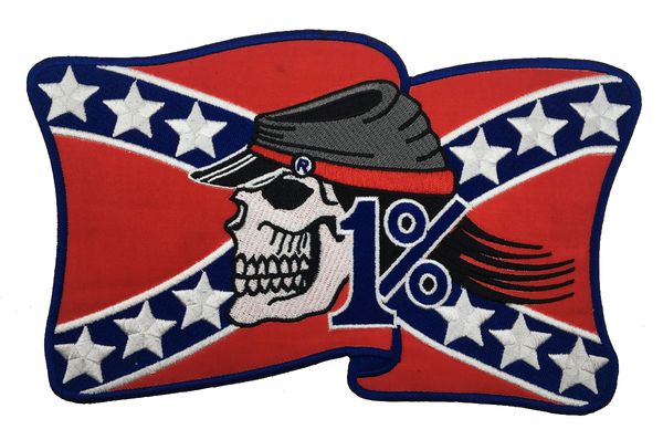 

personality rider american rebel embroidered motorcycle biker back patch mc jacket vest leather 1% bage ing, Black