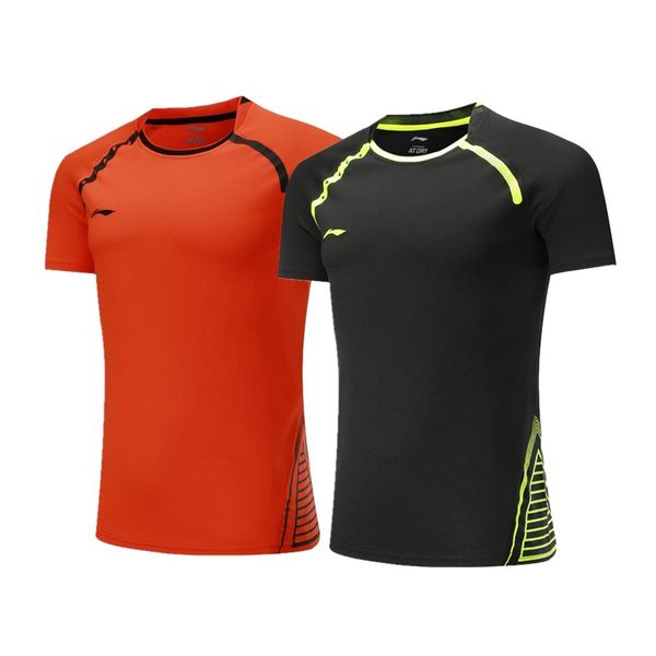 

2017 new li-ning badminton wear t-shirts,men table tennis jersey,polyester quickly-dry tennis sports shirts,women ping pong shirts, White;black