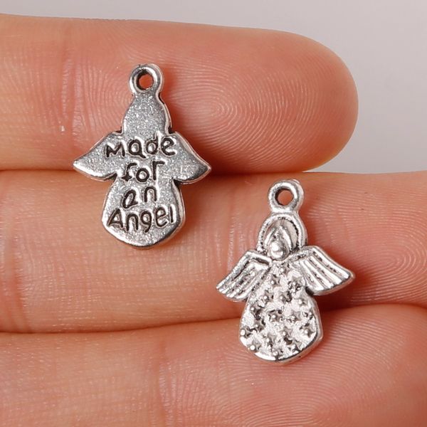 

wholesale-10pcs/lot 13*18mm zinc alloy antique silver plated angel charms pendants jewelry findings for necklace braclets, Bronze;silver