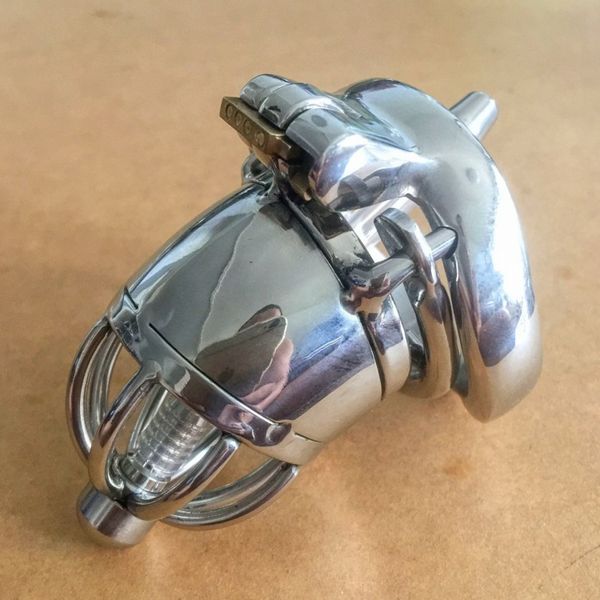 

male bondage cock cage with spikes anti-off ring lock design device stainless steel male chastity devices toy for men