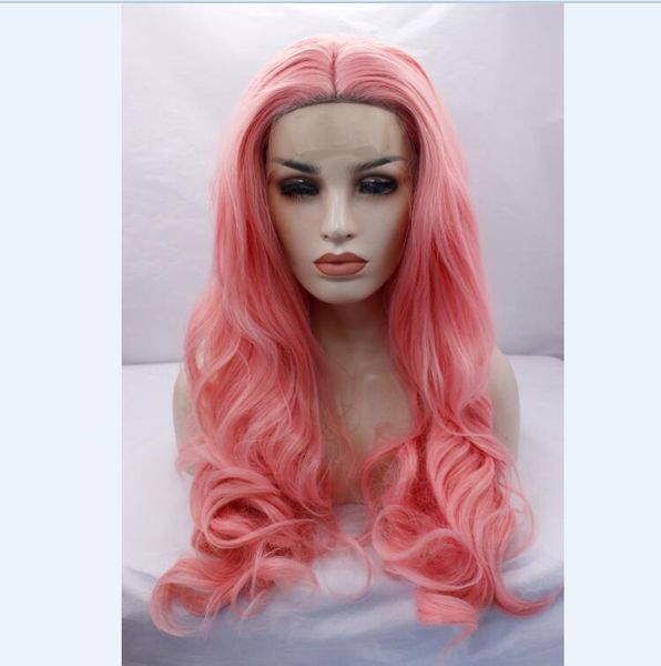 

long party wavy synthetic hair wig cute hair color cosplay glueless lace wig for black/white woman