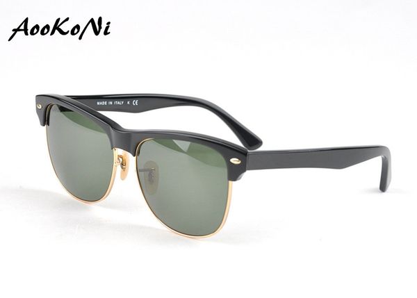 

aooko oversized uva uvb sunglasses men's womens brand designer sunglasses vintage club personality eyeglasses g15 with box 60mm, White;black