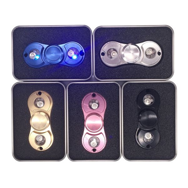 

led light fidget spinner colorful handspinner torqbar brass edc fingertip gyro hand spinner for decompression anxiety toys dhl