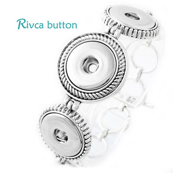 

wholesale-p00687 wholesale snap bracelet&bangles fashion snap button zinc alloy charm bangles 18mm rivca snap button jewelry, Golden;silver