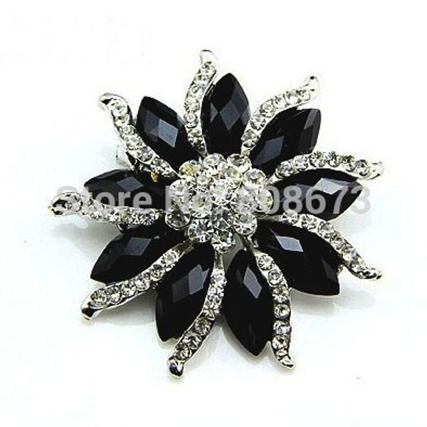 

wholesale- retail fashion vintage style women costume party brooch black resin flower gift jewelry pins, Gray