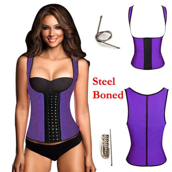 

wholesale- new goods new items women's 3 hooks waist trainer cincher corset body shaper vest shapewear, Black;white