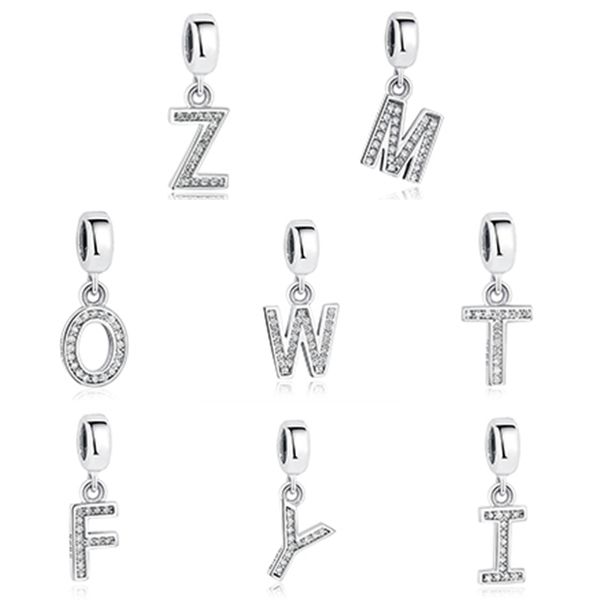 

BELAWANG 925 стерлингового серебра Кристалл кулон письмо алфавита формы очарование ку
