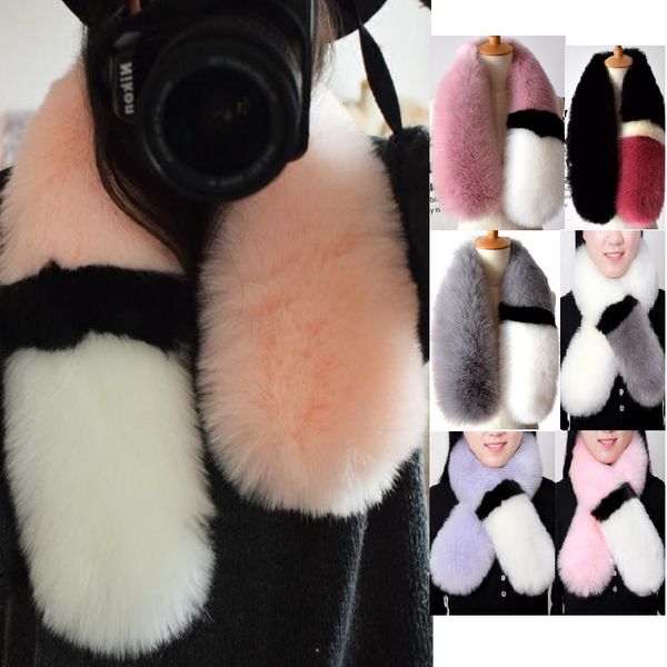 

2019 womens winter fashionable scarf scarves fox fur scarfs foulards echarpe hiver femme fulares mujer schal, Blue;gray