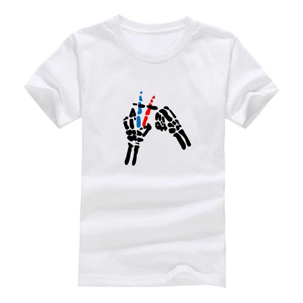 

hand bone 2020 new clothes fashion man casual t-shirt cotton o neck short sleeve loose personalized unique male tees wholesale, White;black