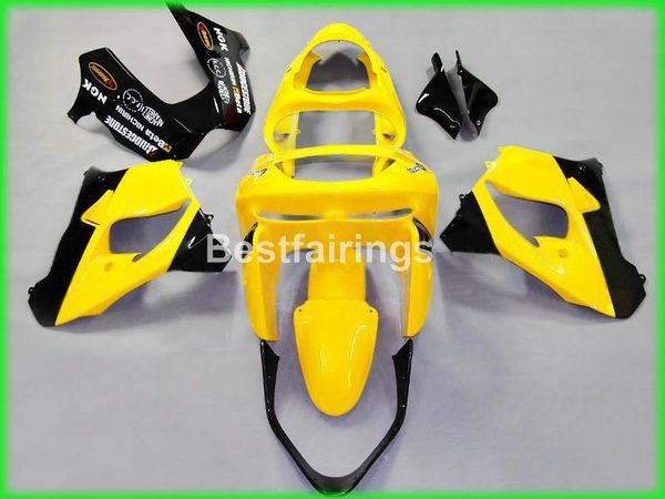 Feedings de plástico de primeira linha para Kawasaki Ninja ZX9R 98 99 Amarelo Black Motorcycle Fairing Kit ZX9R 1998 1999 TY47