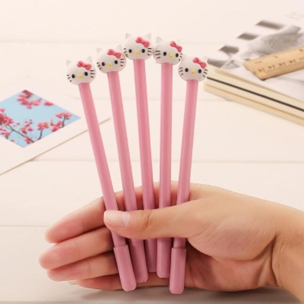 

wholesale-novetly 3d kt pink cat design 0.38mm black gel pen/kawaii signature pen/funny gift/office school stationery supplies/wholesale