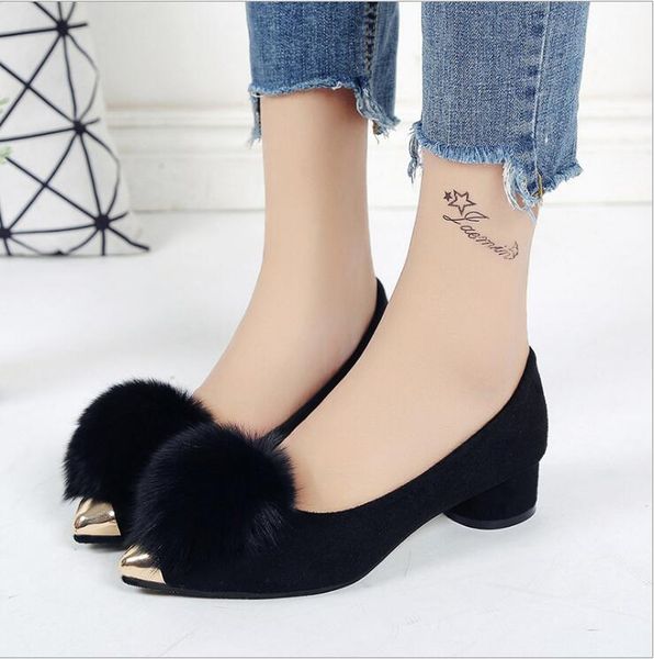 

new style fashion women's chunky heel shoes dress shoes martin boots, Black