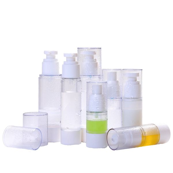 

15 30 50 80 100ML Clear Vacuum Bottle Empty Plastic Airless Pump Spray Transparent Cosmetic Cream Perfume Essential Oil Container Bottle
