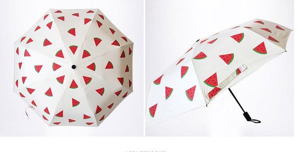 

cute lemon banana cherry watermelon rain folding umbrella mini portable