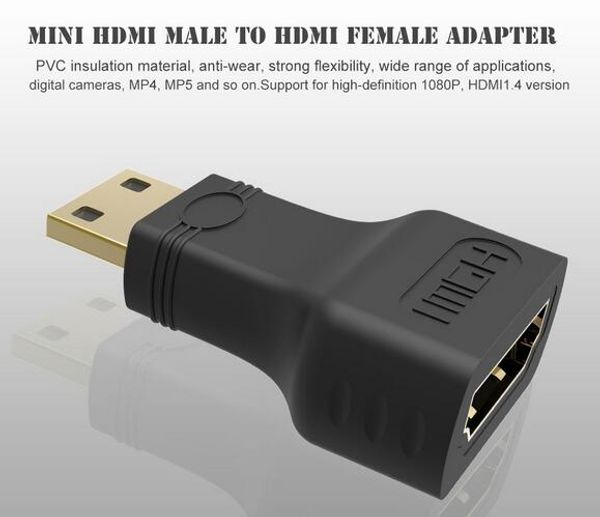 

gold plated mini hdmi male to hdmi female adapter for hdtv 1080p