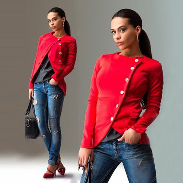 

оптовая-2016 новая мода весна женщины куртки с длинным рукавом золотая кнопка повседневная тонкий пальто для леди новые стильные пальто горя, Black;brown