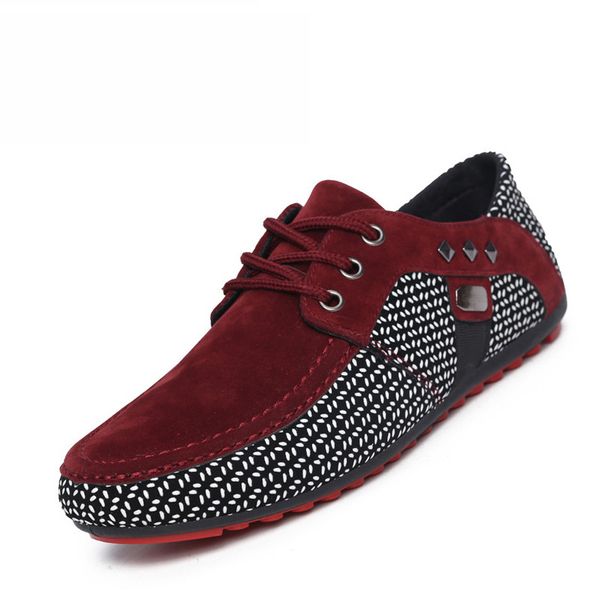 

autumn hombres men breathable red bottom fashion shoes new flats shoes casual low suede rojo driving zapatillas wasts, Black