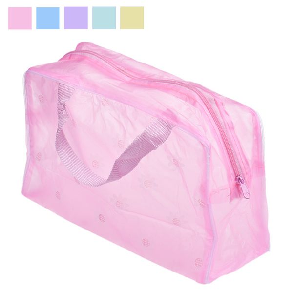 Floral Print Transparent Waterproof Makeup Make up Cosmetic Bag Travel Wash Toothbrush Pouch Toiletry Organizer Bag Tools Sac