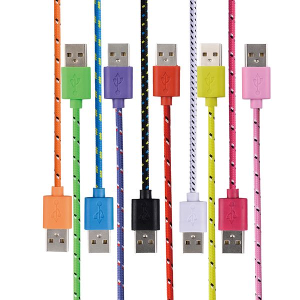 

1m 2m 3m braided cable micro u b type c round fiber fabric nylon woven data tran fer charging cord for martphone cell phone am ung