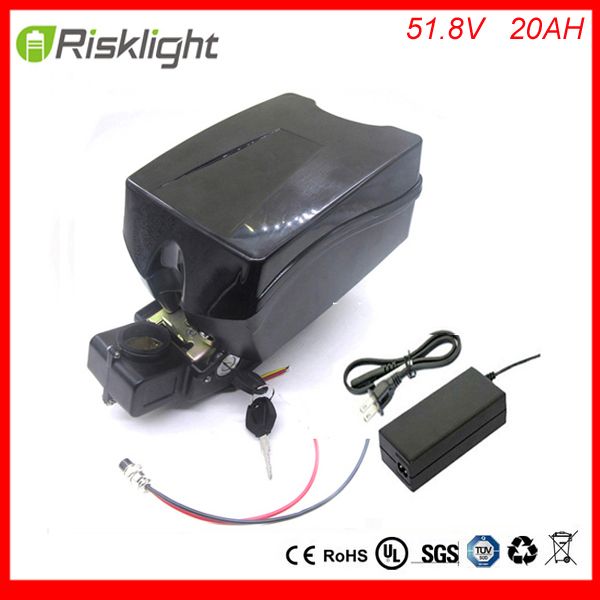 Leistungsstarker 52-V-Frosch-Akku 51,8 V 20 Ah Li-Ionen-Akku für Elektrofahrräder für Bafang 8fun bbso2 Mid Drive 48 V 1000 W Motor-Kit