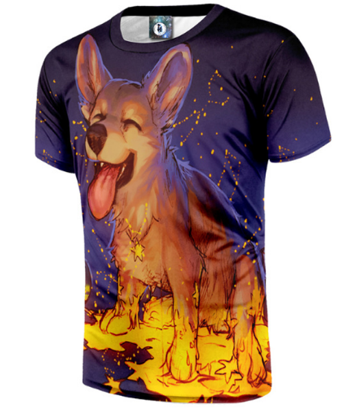 

happy dog новейшие модные мужские / женские животные с радостью и улыбками на голубых ярких звездах 3d-принт с рисунком aa254, White;black