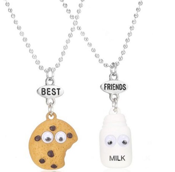 Best Friends Collana 3D Cookie e Milk Pendenti collana nuovi gioielli donna collana Kids Christmas Gift Drop Ship