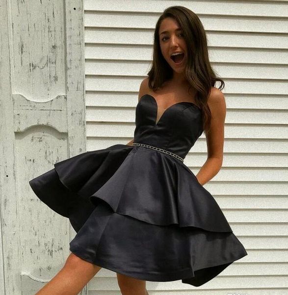 

2017 mini short black homecoming dresses sweet 16 sweetheart graduation dresses satin short cocktail dress prom party dresses, Blue;pink