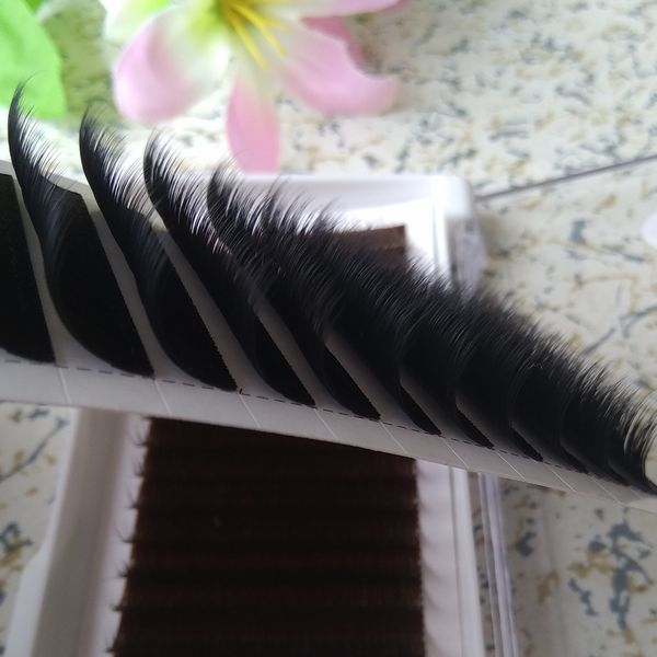 

easy fan lash extension russian volume eyelash extensions mixed 3 lengths in one strip eyelashes 3d-6d 12 rows/tray 0.07 fans big promotion