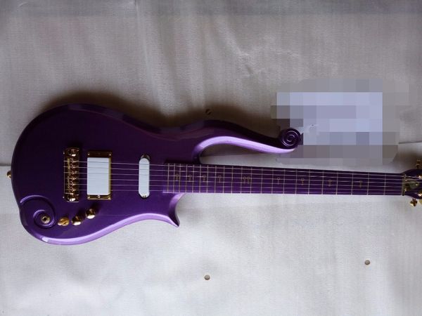 Verbesserte seltene Schecter Diamond Series Prince Cloud Purple E-Gitarre Goldsymbol Griffbretteinlage Gold Halsmutter Gold Halsstababdeckung