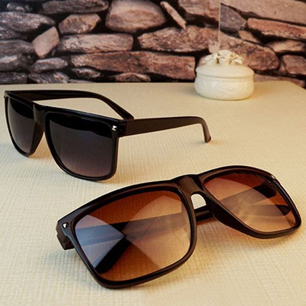 

wholesale-fashion vintage retro women's men's rivet plastic square frame sunglasses shadeshot, White;black