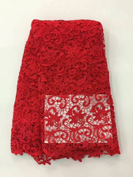 

5 yards/pc flower design african cord lace red water soluble guipure lace fabric for dress rw13-4, Black;white