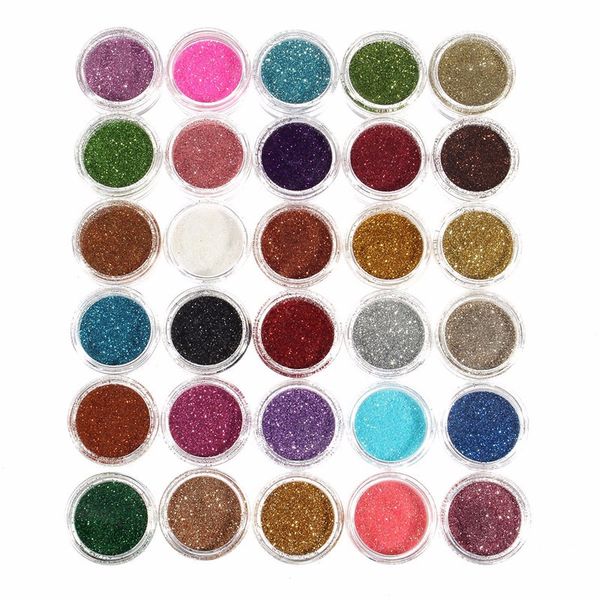 

wholesale- 30pcs mixed colors powder pigment glitter mineral spangle eyeshadow makeup cosmetic set long-lasting 2016 random color