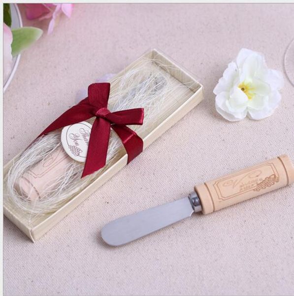 

нержавеющая сталь разбрасыватель с винной пробкой ручка масло нож свадебные сувениры и подарки душа ребенка сувениры с коробкой dhl бесплатн