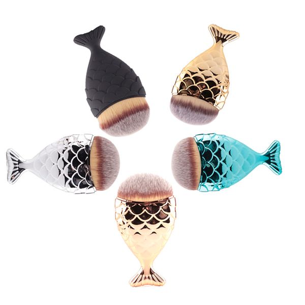 

new mermaid makeup brush powder contour fish scales mermaidsalon foundation brush gold rose gold silver blue ing