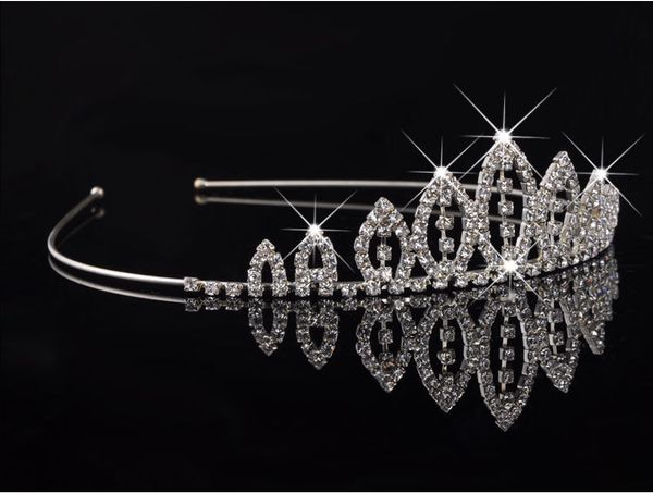 

fashionable clear crystal bridal crown tiara white headband wedding party hair accessories for bridal hair jewelry, Slivery;golden