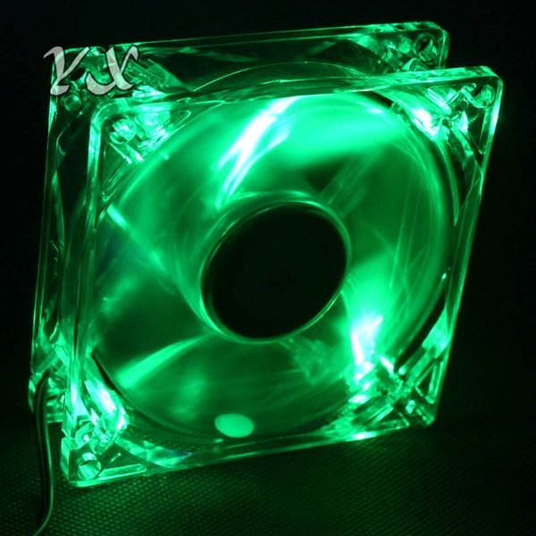 8025 GDT Yeşil LED PC Bilgisayar Kasası Fırçasız Soğutma Fanı 80mm 80 * 80 * 25mm 8025 S DC 12 V 4Pin Soğutucu