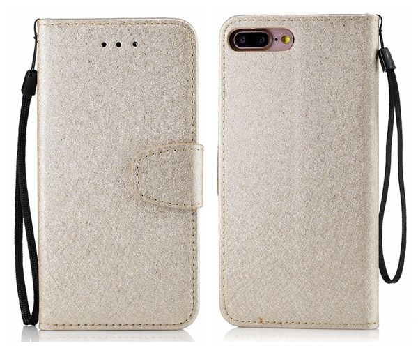 Per iPhone 6 6s 7 8 Plus 5 5s SE Custodia Flip Cover Card Portafoglio di lusso in seta naturale per iPhone 6 Custodia Cover