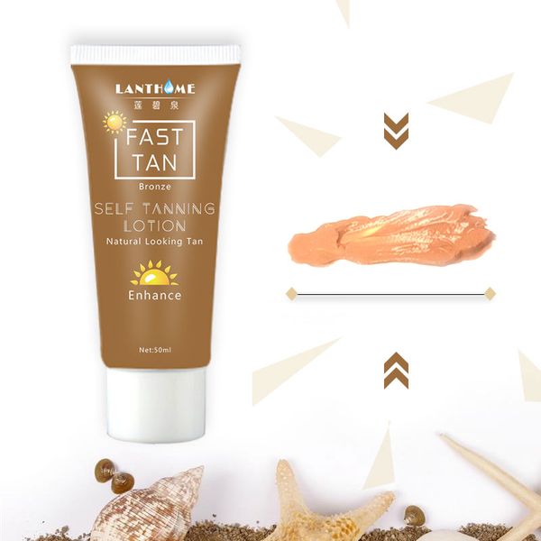 

Self Taning Body Lotion Bronzers Cream Fast Tan Enhancer Bronze Natural-Looking Sunless Tan Last 1 Week 50ml