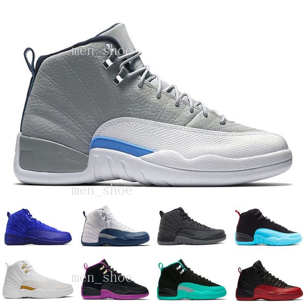 

with box]drop shipping super perfect quality 12 12s xii flu game french blue the master men basketball sport shoes us5.5-13