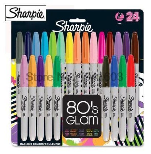 

new design 12pcs=1lot=1set 12colors american sanford sharpie permanent markers marker pen ,sharpie fine point permanent marker, Black;red
