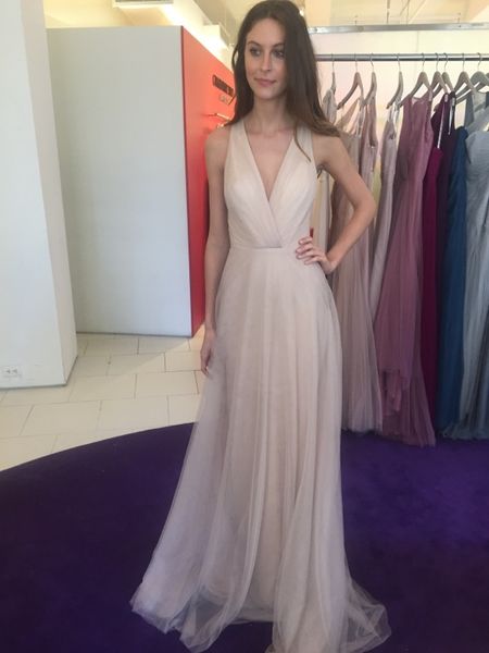 

v neck prom party dress tulle a line evening dress new arrvial party gowns custom made, Black;red