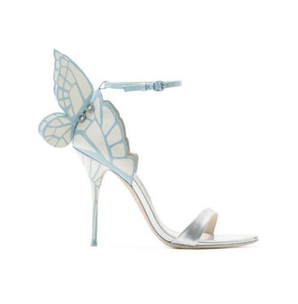 

2017 new shoes woman back butterfly sandals sweet chic high heels designer mujer sandals side ankle strap women' shoes plus, Black