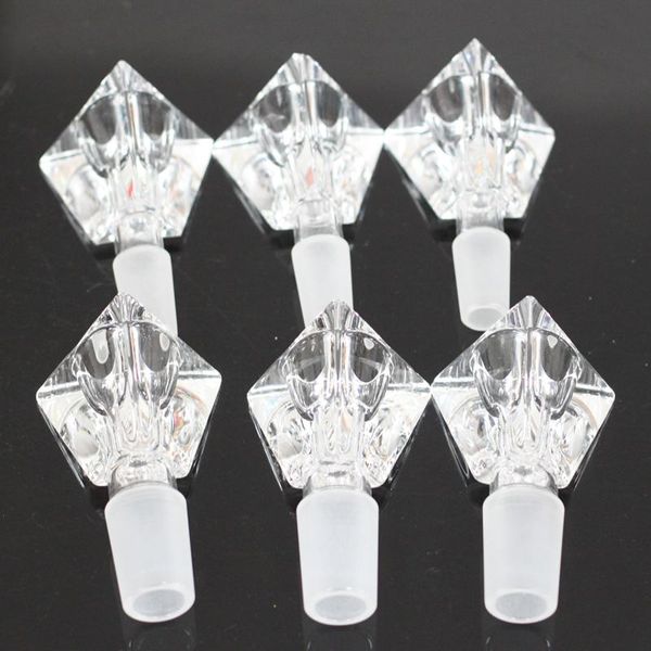 Glassdiy Accessori per fumatori Ciotole di vetro a forma triangolare inebriante per bong 14mm / 18,8mm Grandi bong larghi