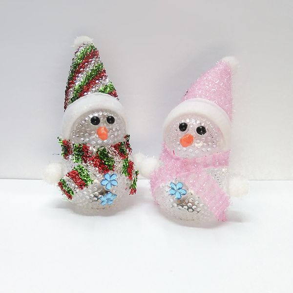 Led Small Night Lights Small Plastic Particles Snowman Christmas