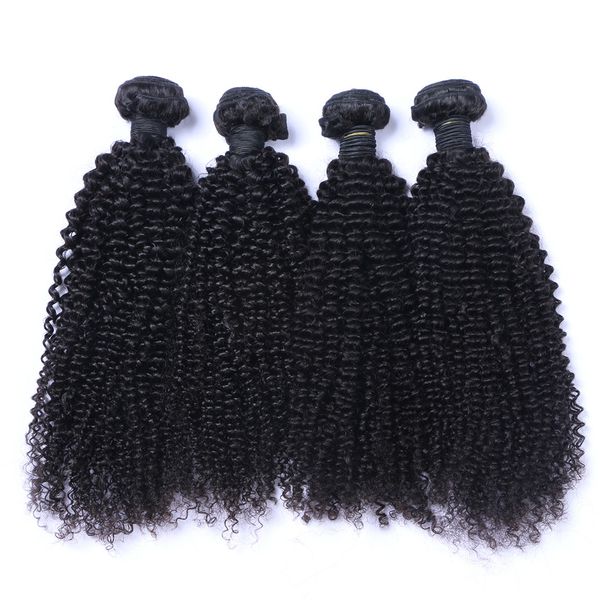 

Peruvian Human Remy Virgin Hair Kinky Curly Hair Weaves Natural Color 100g/bundle Double Wefts 4Bundles/lot Hair Extensions