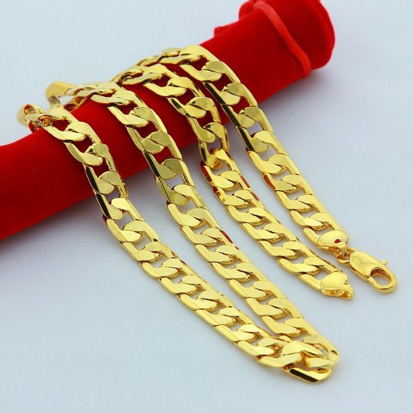 

new big 10mm dia yellow solid gold filled cuban chain necklace thick mens jewelry womens cool for dad boyfriend birthday gift, Silver