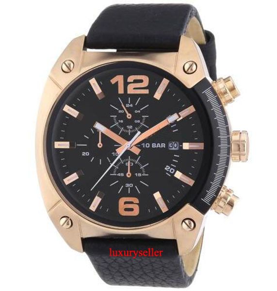 

New 4297 'Overflow' Chronograph Black Leather Watch