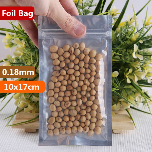 

10x17cm translucent packaging smell proof bags mylar aluminum foil zip lock food showcase laminating zipper heat seal snacks package pouch